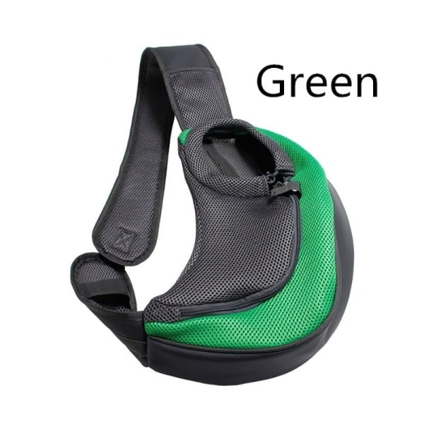 Kæledyrs hvalpebærer S/L Udendørs Rejse Hund Skuldertaske Mesh Oxford Enkelt Komfort Sling Håndtaske Tote Pose Green L