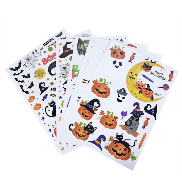 Avtakbare Halloween Veggklistremerker Skrekk Grim Reaper Heks Gresskar Vindusklistremerker For Halloweenfest Hjem Bar Gulv Veggdekor A05-1set