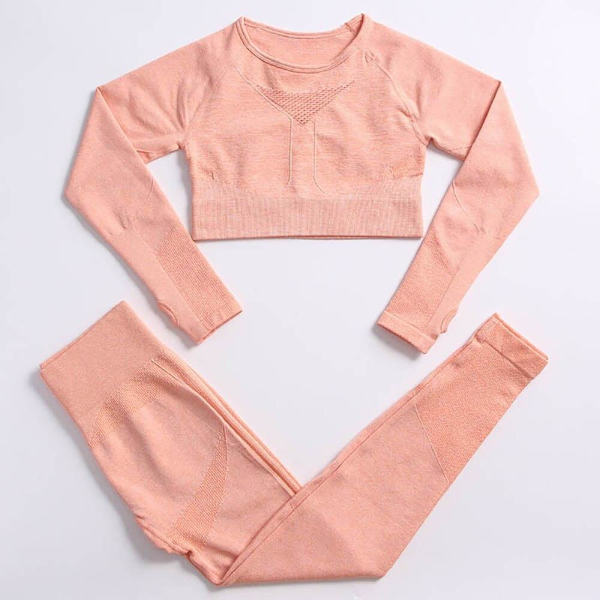 Joogasetti Kuntosalivaatteet Verryttelypuku Korkeavyötäröiset Housut Urheiluliivit Naisille Top Pants-Pink XL