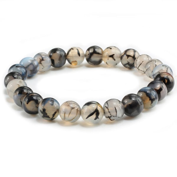 Natursten Lava Mat Hematit Perler Armbånd Mode Charm Buddha Bøn Armbånd Til Mænd Kvinder Yoga Smykker Gaver pulseras White 18cm
