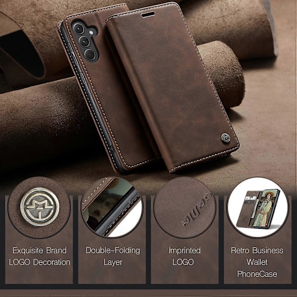 För Samsung Galaxy A56 5G Fodral CASEME 013 Serie Korthållare Ställ Läder Telefonskal Style D