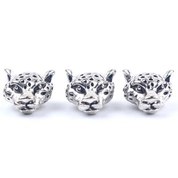 10 stk. Antikke Ugle Løve Buddha Leopard Hoved Spacer Perler Charm DIY Armbånd Halskæde Perler til Smykkefremstilling Tilbehør Leopard silver 10pcs