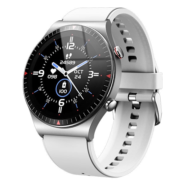 Smartklocka Yijian Inspelning Full rund Full Touch Screen Bluetooth-samtal Röstassistent Sport Smartklocka Gray tape