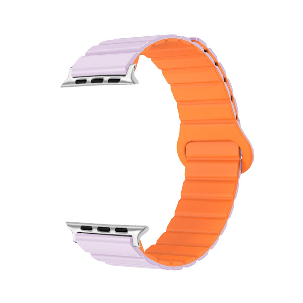 Kellon ranneke Apple Watch iWatch 38-40-41mm vaalean violetti + oranssi