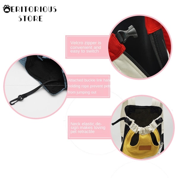 Bärväska för hund Ryggsäck Mesh Utomhus Reseprodukter Andningsbara Axelväskor för Små Kattungar Hundar Katter Dropshipping B XL for 5-6.5kg