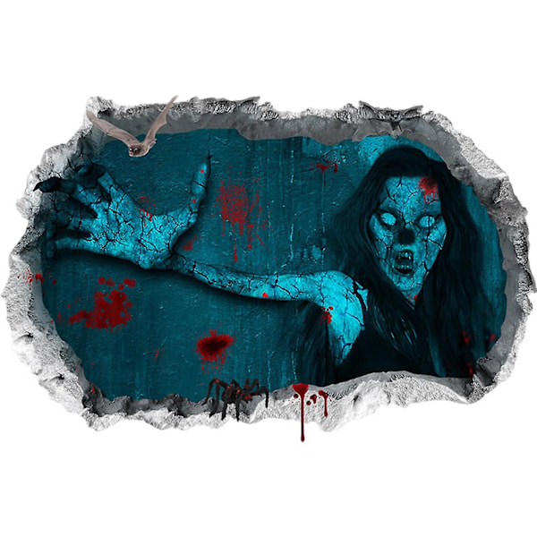 Tapetti Halloween Rikkoutunut Seinä Kauhu Nainen Veri Kädenjälki Makuuhuone Olohuone Kodin Koristelu Sei