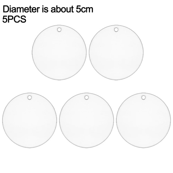 10/5 st Akrylskivor Julgran Hängande Ornament DIY Tom Cirkel Jul Nyår Dekor för Hem Klar Prydnadskula Hantverk 10PCS-Diameter 7.6cm