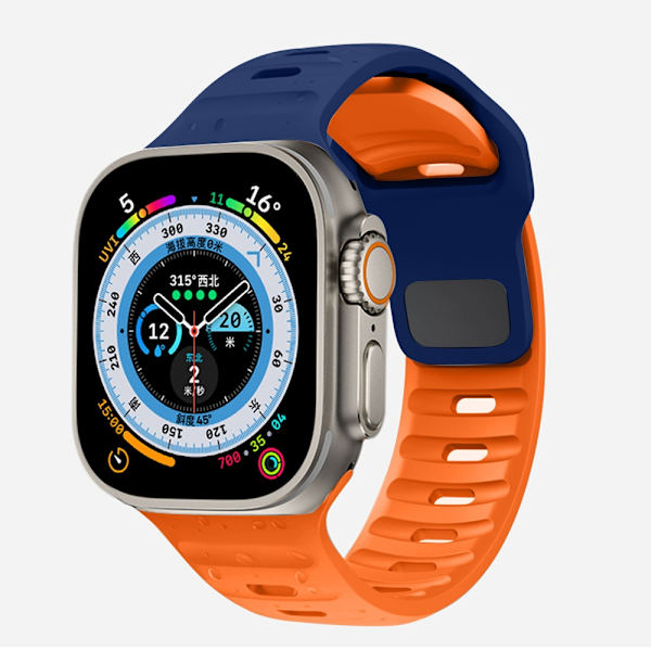 Urrem til Apple Watch iWatch 38/40/41/S10-42mm Midnatsblå + Orange