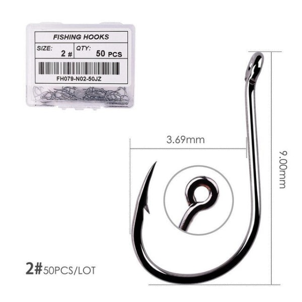 Fishhook 50 stk / 20 stk / Eske Sirkel Karp Øye Fiskekrok Størrelse 2-22# Ringøye Japan Fiskekroker Fiskekroker Enkel Jigg Fiskekrok Utstyr Size 22 - 20pc