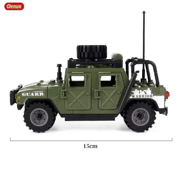 Militär jeepad bil Fordonsmodell Byggsten Mini Army Soldater Figurer Enlighten Brick MOC Leksak för barn Present Military Weapons