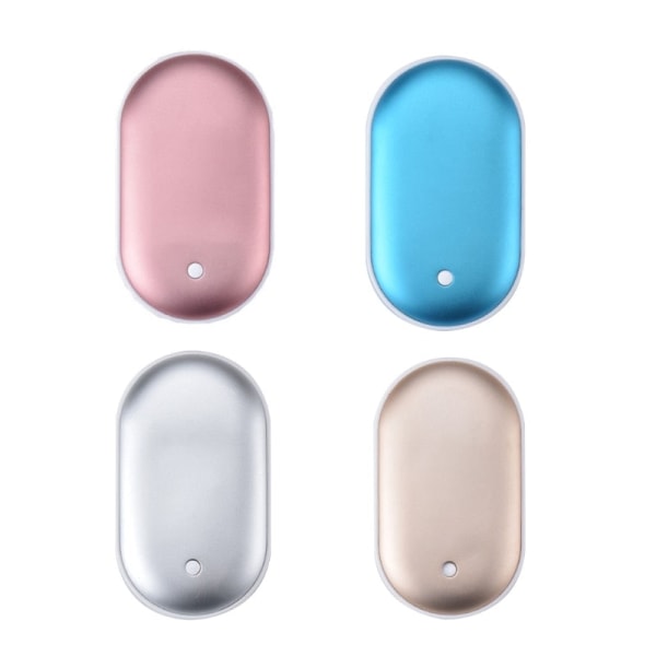 Bærbar Mini Håndvarmer 2 I 1 USB Oppladbar Brostein Lomme Mobil Powerbank Gjenbrukbar Elektrisk Vintervarmer Blue