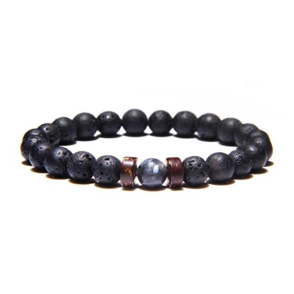 Pärlarmband för män Naturlig vulkanisk sten Pärla Tibetansk Buddha chakra Lavasten Diffuser Armband Herr Mode Nya Smycken Style 11