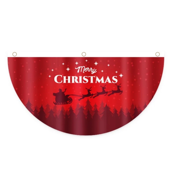 Jul Utomhus Fläktformad Flagga Banner Juldekoration för Hemmet 2023 Jul Drop Ornament Xmas Navidad Gåva Nyår 2023 E