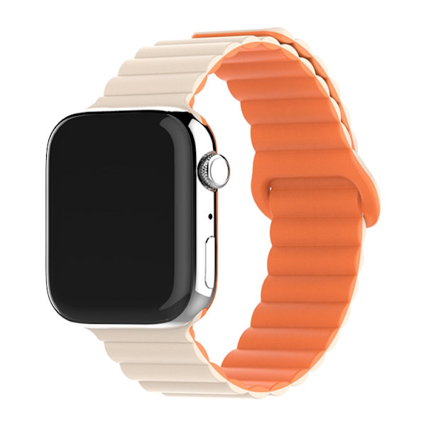 Klockarmband för Apple Watch iWatch 42/44/45/49mmS10 46mm Stjärnljus med Orange