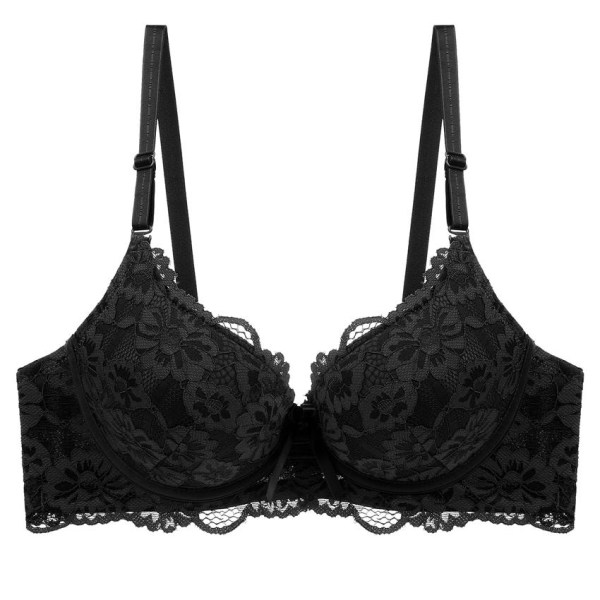 Sexig Spets Push Up BH Dam Plus Size BC Kupa Stor Damunderkläder Bralette Blomma Ren Mässingsbroderi Underkläder Pink 38B