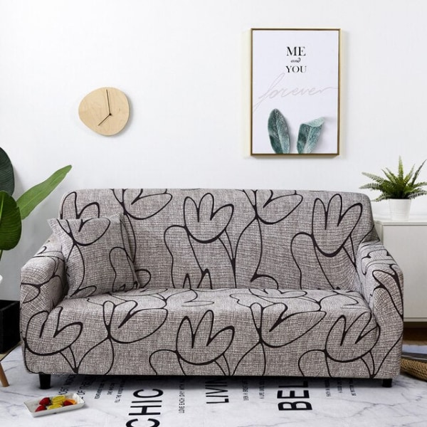 Stretch Rutig Sofföverdrag Elastiska Soffskydd för Vardagsrum funda soffa Stol Sofföverdrag Heminredning 1/2/3/4-sits Color 2 4-seater 235-300cm
