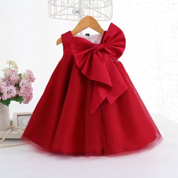 Store Sløjfe Baby Piger Kjoler Børn Prinsesse Elegant Fest Tyl Julekostume Børn Fødselsdag Bryllup Tøj 1-6 År as picture2