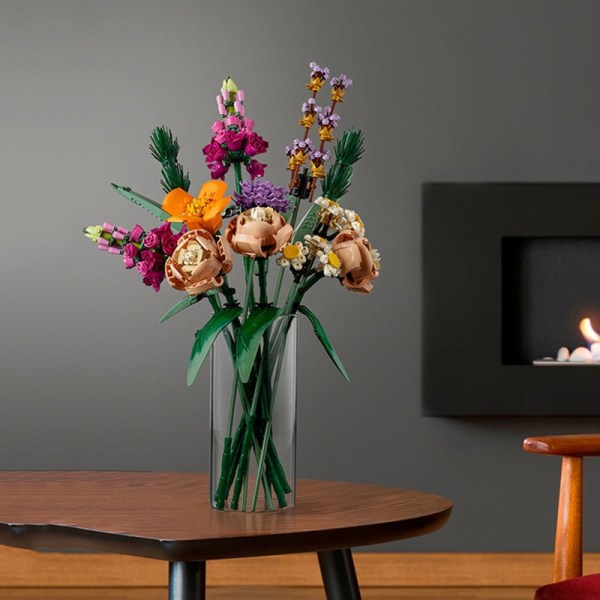 Leksakspresent Byggkloss Bukett Modell Tegel Alla Hjärtans Dag Romantisk Blomma Hem Bonsai Dekoration DIY Byggkloss Leksak 655008 No Box