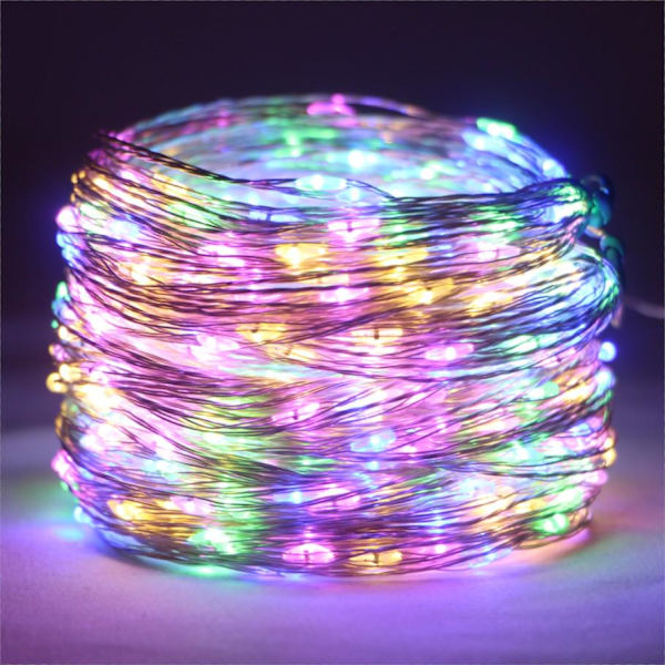 Utomhus LED Ljusslinga 10m 20m Fjärrkontroll Timer Batteri USB Trädgård Fairy Light För Hemfest Juldekoration Cool white USB 20M 200LED