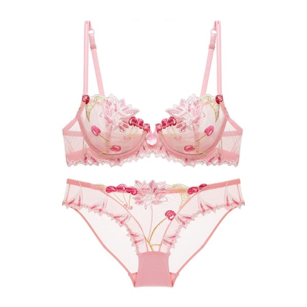 Varsbaby Seksikkäät kukkapitsi alusvaatteet naisille, rintaliivisetit Pink 36C