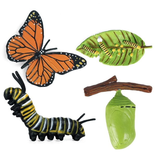 Kognitiva pedagogiska leksaker för barn Simulering Djur Insektsmodell Minidjur Fjäril Tillväxtcykel Ornament Black