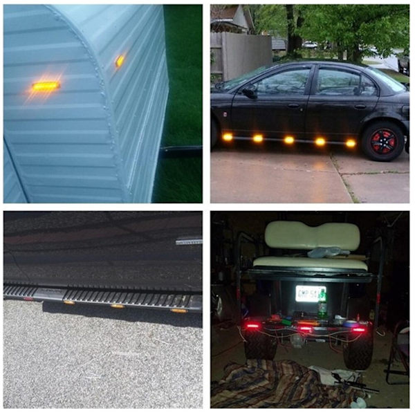 Lastbilssläp Sidomarkeringsljus Bil Signal Broms Bakre Varningsljus Bakljus 6LED 12V 24V nödljus biltillbehör red 1 piece