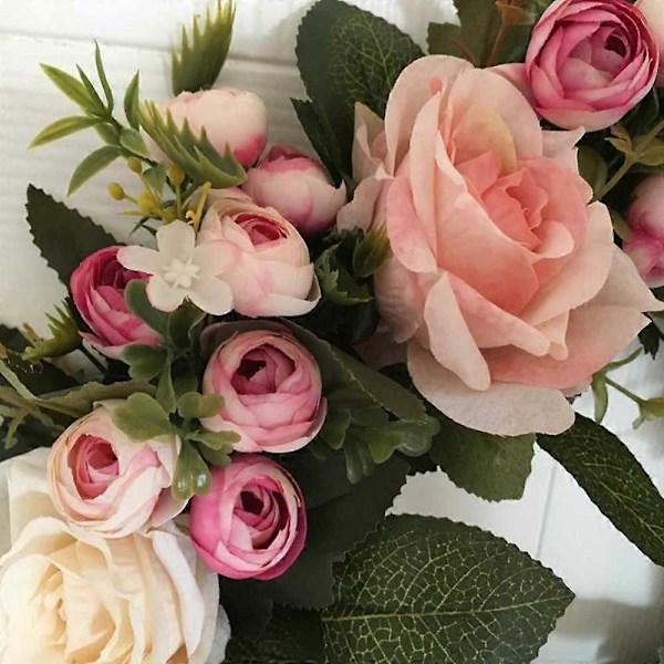 Blomster Kunstig Rose Krans Dør Hængende Væg Vindue Dekoration Krans