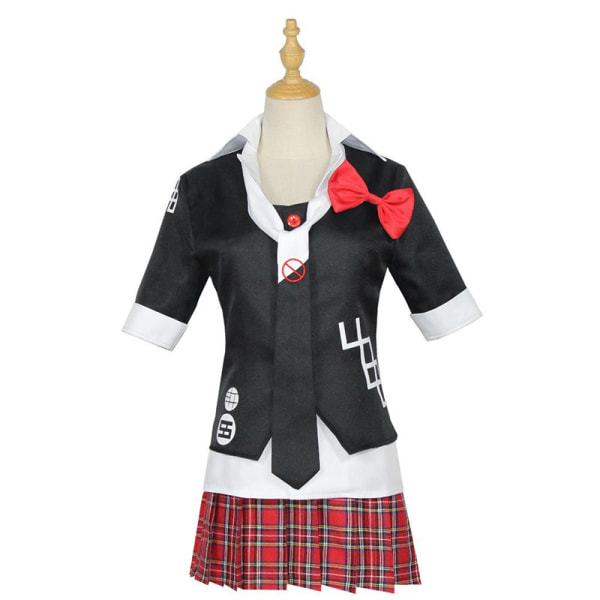 Anime Danganronpa Cosplay -asu Enoshima Junko -asu Kahvila Työvaatteet Mekko Lyhyt Hame Poninhäntäperuukki Suit and Wig M