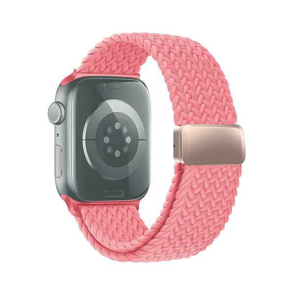 Klockarmband för Apple Watch iWatch S1-S9: 38/40/41/S10: 42MM metall inre magnetiskt spänne ljusrosa