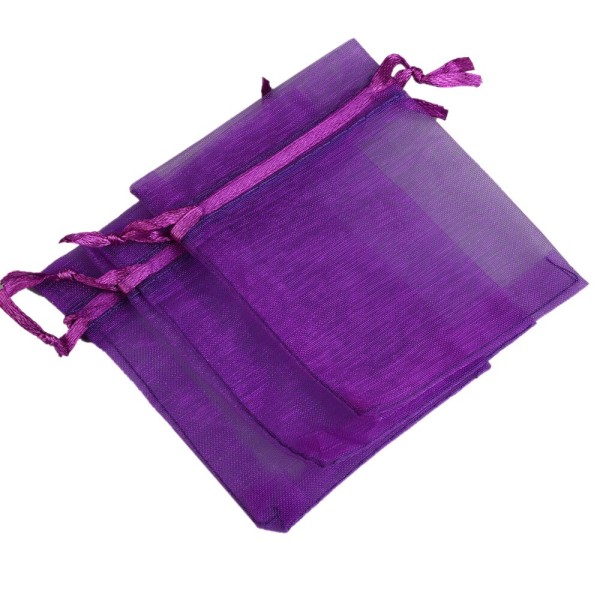 50 st/lot Organzapåsar för smycken 24 färger Dragskopåsar för bröllop Julgodis Presentpåsar Smyckesförpackning Dark purple 13x18cm