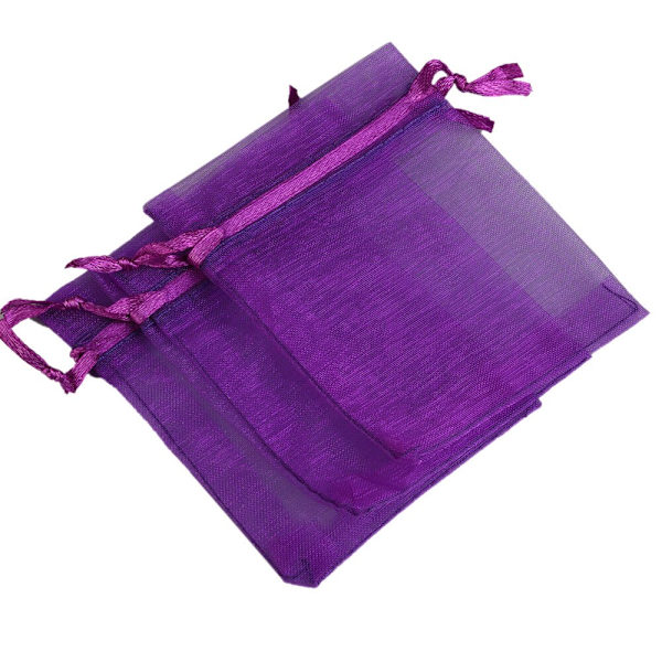 50 st/lot Organzapåsar för smycken 24 färger Dragskopåsar för bröllop Julgodis Presentpåsar Smyckesförpackning Fuchsia 7x9cm