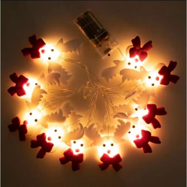 Juleplys Muppet Snemand Lyskæde Led Julemandshoved Elg Ferie Dekorationslys Snowman 2 M 10 lights-battery box always on