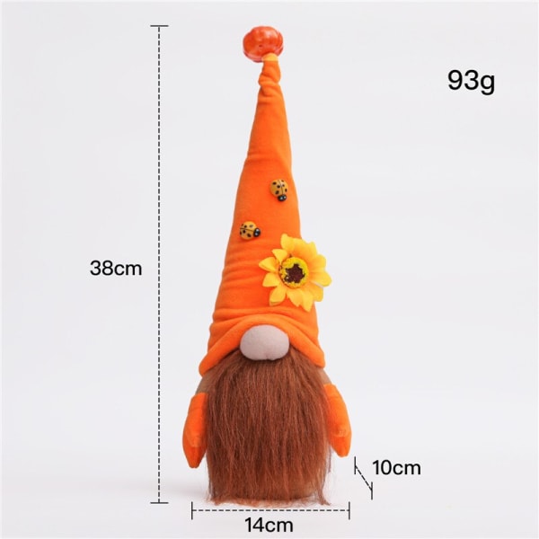 Kurpitsa-asusteet Kääpiöpehmolelu Söpö Halloween Kasvoton Kääpiötonttu Koriste Puutarhahuoneen Sisustus Kodin Tarvikkeet Pumpkin Hat