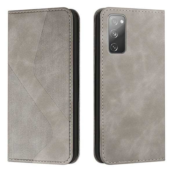 Samsung Galaxy S20 Fe -kotelo, PU-nahkainen läppäsuojus magneettisella sulkimella, lompakkokorttipaikat ja jalusta Gray