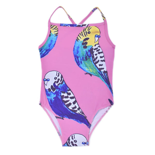 Bikini Flickas Baddräkt, Hel Baddräkt CL034Red 116~122