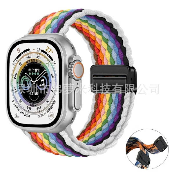 Klockarmband för Apple Watch iWatch 38/40/41mm Vit Regnbåge