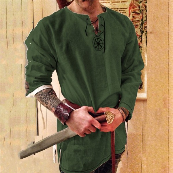 Ridder Cosplay Middelalderkostume Tunika Halloween Kostumer til Mænd Voksen Viking Pirat Udklædning Fancy Tøj Karneval Skjorter Color 4 L