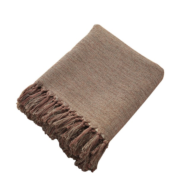 Enfärgad bordsduk med tofsar, rektangulär kaffebordsduk, hushållsbordsdukar i bomull och linne, bordslöpare Beige 60x 60cm (130g)