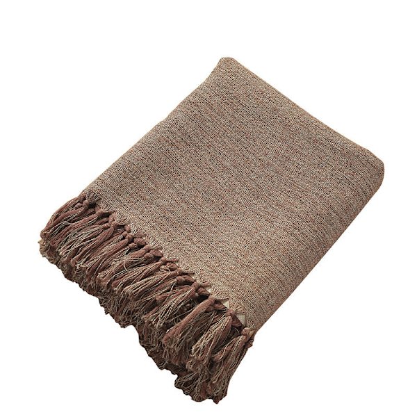 Yksivärinen tupsullinen pöytäliina puuvilla suorakulmainen sohvapöytäliina kotitalous puuvilla pellava pöytäliinat pöytätabletit Red 60x 60cm (130g)