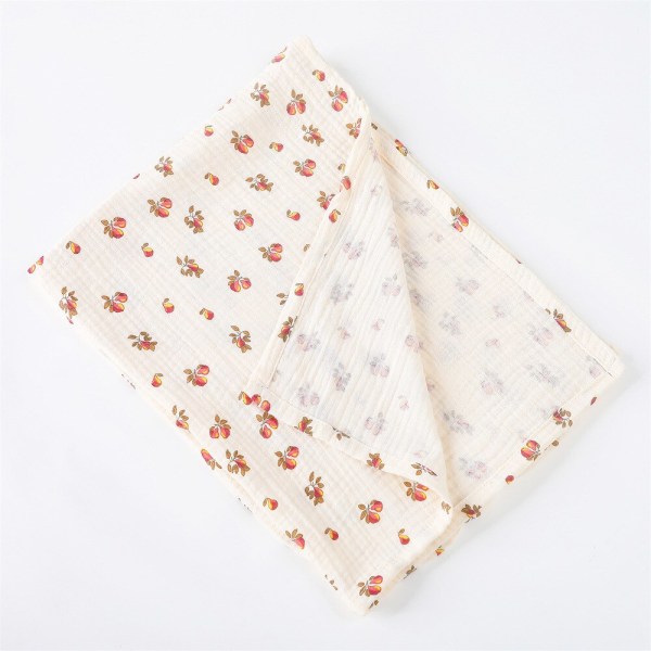 Bomullsbyxa Filt Baby Print Muslin Blöja Swaddle New Born Crinkle Tyg Baby Born Cover F 85x65cm