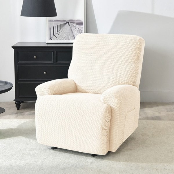 Fåtöljöverdrag för vardagsrum, elastiskt överdrag för vilstol, avkopplande sofföverdrag, relaxfåtöljöverdrag Beige
