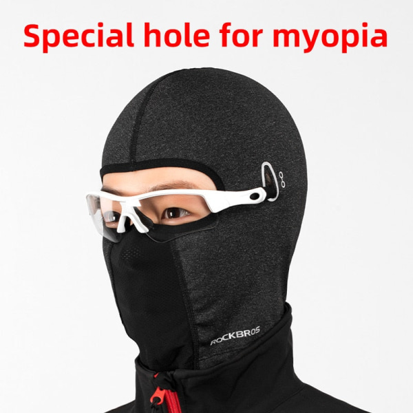 Balaclava herrmössa Vinter Kvinnor Motorcykelmask Varm Cykelhjälm Foder Kepsar Vindtät Andas tvättbar utrustning Short Glasses Black