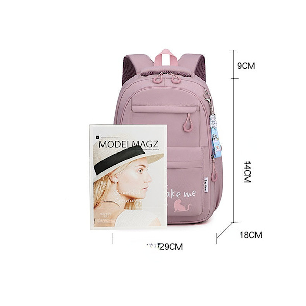 Kawaii Ryggsäck för Flickor Skolväskor Portabilitet Vattentät Tonåringar Högskolestudent Stor Rese Axelväska Mochilas Escolares Black