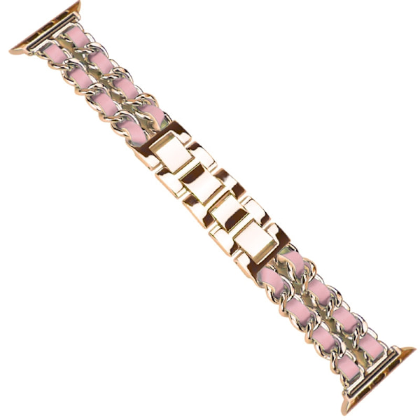 Klockarmband för Apple Watch iWatch 38/40/41MM Kort 6-cirkel Roséguld med rosa