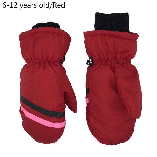 1 par Nya Mode Barn Vinter Snö Varma Handskar Pojkar Flickor Skidhandskar Vindtäta Vattentäta Tjocka Vantar Håller Fingrarna Varma 6-12 years old One Size