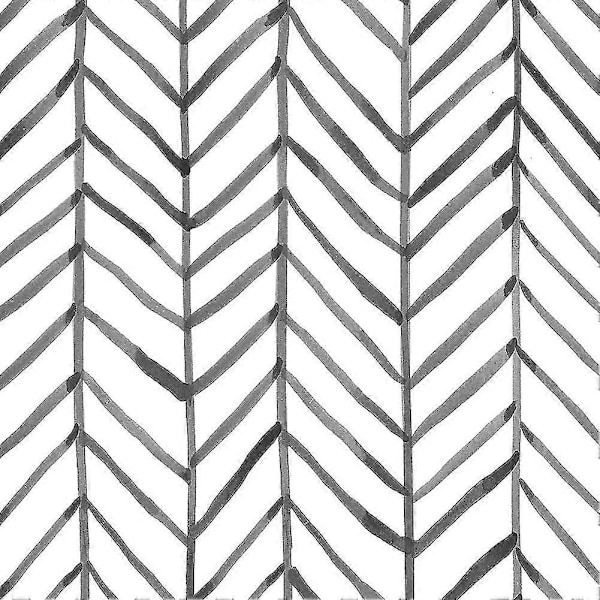 2023 - Stripe Selvklebende Tapet Sildeben Svart Hvit Vinyl Dekorativ