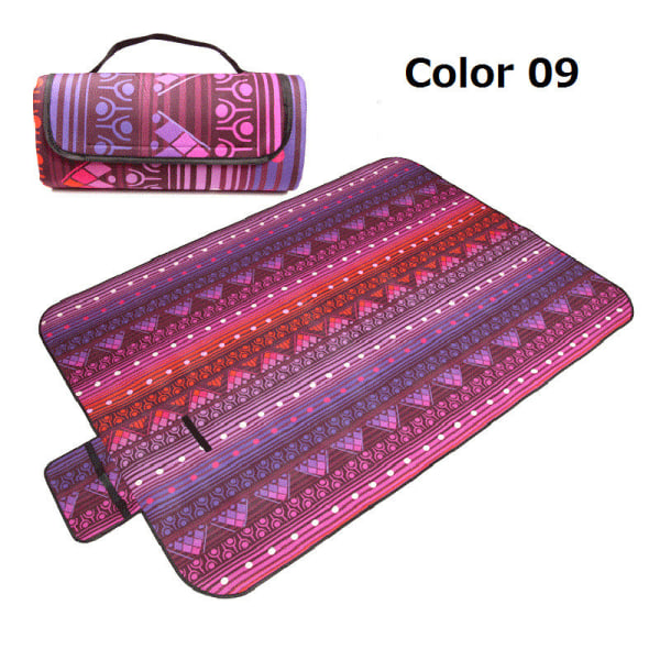 Bärbar Hopfällbar Picknickmatta Utomhus Campingmatta Nationell Stil Tryckt Tjockare Fuktsäker Pad Strandfilt Baby Turistmatta Color 02 150x100cm
