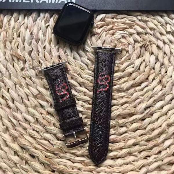 Kellon ranneke Apple Watch iWatchille Suuri 42/44/45/49mm Universaali Musta Pohja Käärme