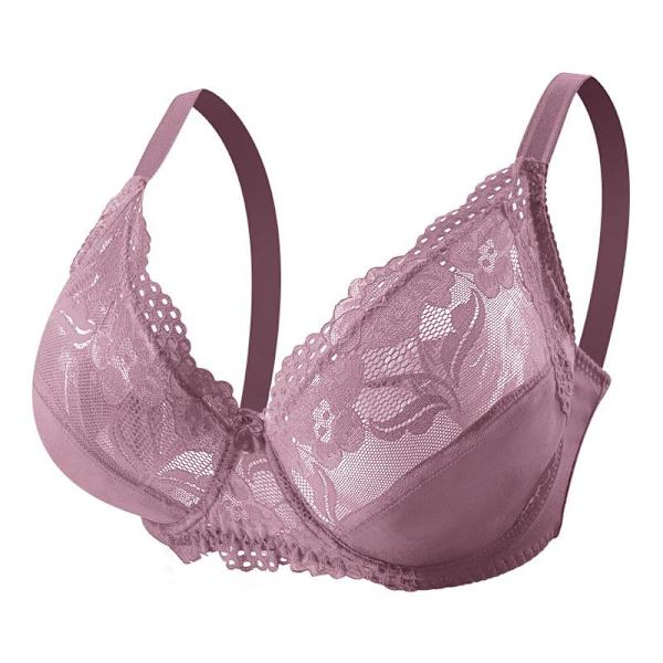 Stor Storlek U-formad Rygglös Sexig BH Spets Bekväm Andningsbar Underkläder Dam Beige 44/100F