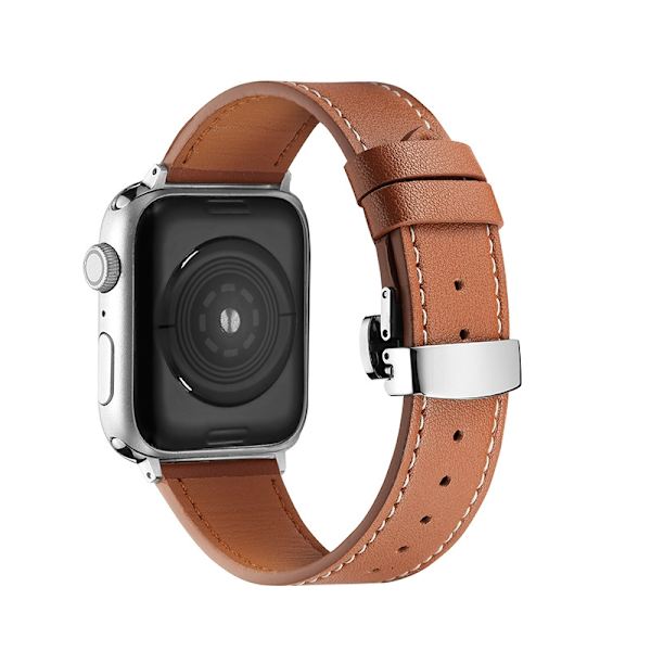 Klockarmband för Apple Watch iWatch Silver 42/44/45/49mm Brun